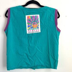 Vintage 90’s button down CANCUN boat neck tank top